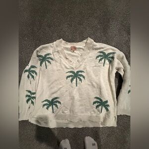 Show me your mumu Palm Tree Patterned Cream Sweater